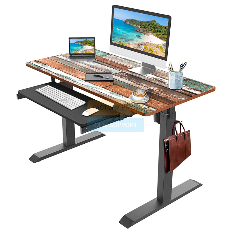 Electric Standing Desk with Keyboard Tray